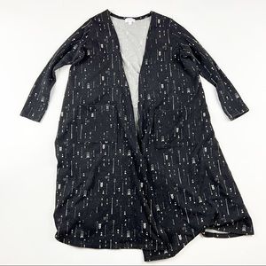 LulaRoe Long Black‎ Open Cardigan Size Large